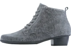 Waldläufer Schnür-Stiefelette mit floraler Prägung