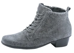 Waldläufer Schnür-Stiefelette mit floraler Prägung