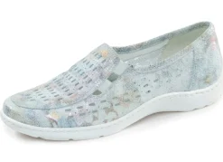 Waldläufer, sommerliche Damen-Slipper, Weite H, mit herausnehmbarem Fußbett