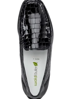 Waldläufer, stilvolle Damen-Slipper, Weite H, mit herausnehmbarem Fußbett