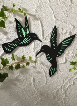 Wanddeko "Kolibri" 2er-Set nachtleuchtend