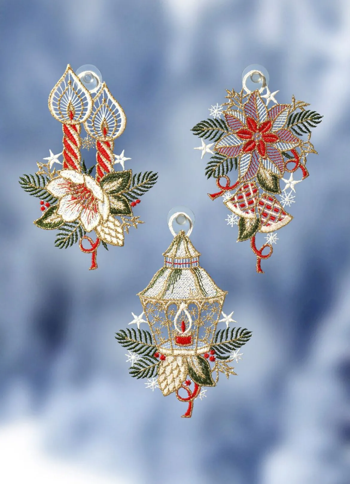 Weihnachtliche Fensterbilder, 3er-Set