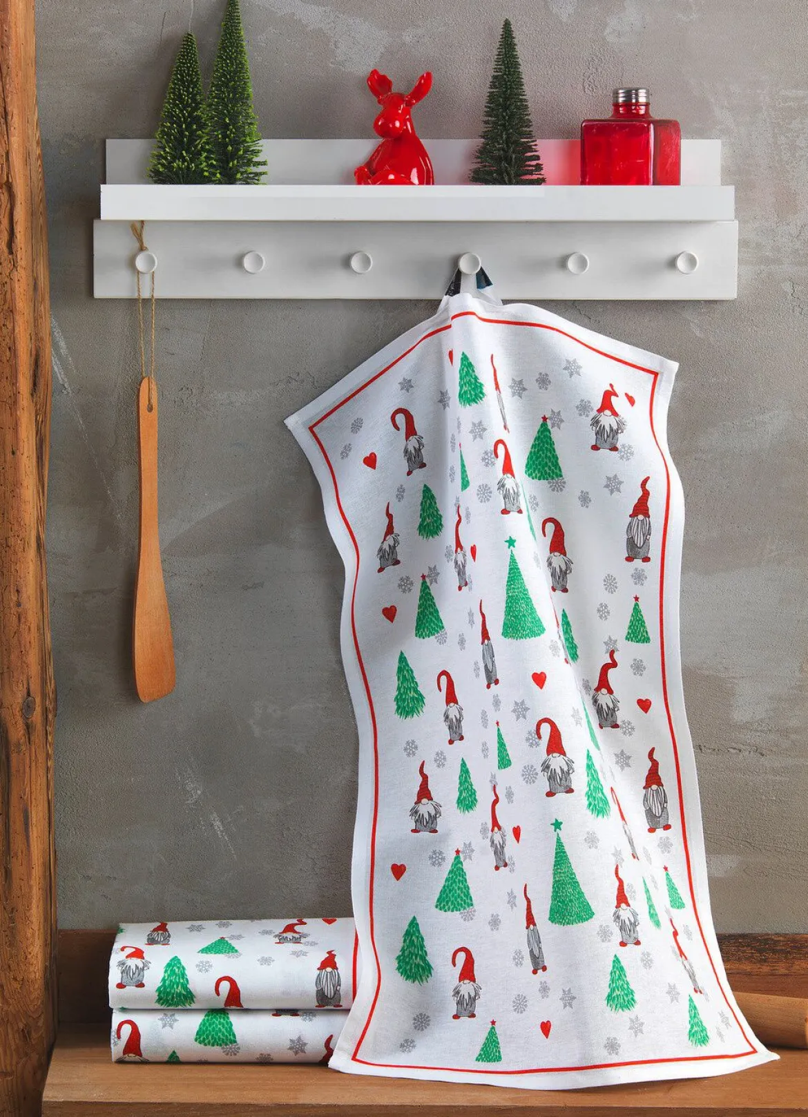 Weihnachtliche Geschirrtücher im 3er-Set