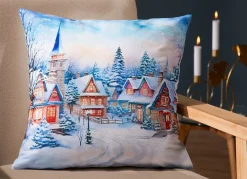 Weihnachtlicher Kissenbezug in Samtoptik