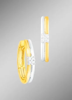 Zeitlose Creolen in Bicolor mit Brillanten