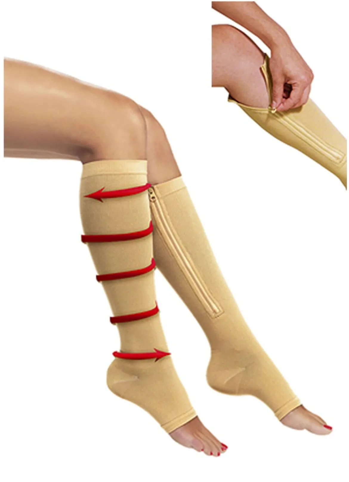 Zip Sox Kompressionsstrümpfe mit Reißverschluss